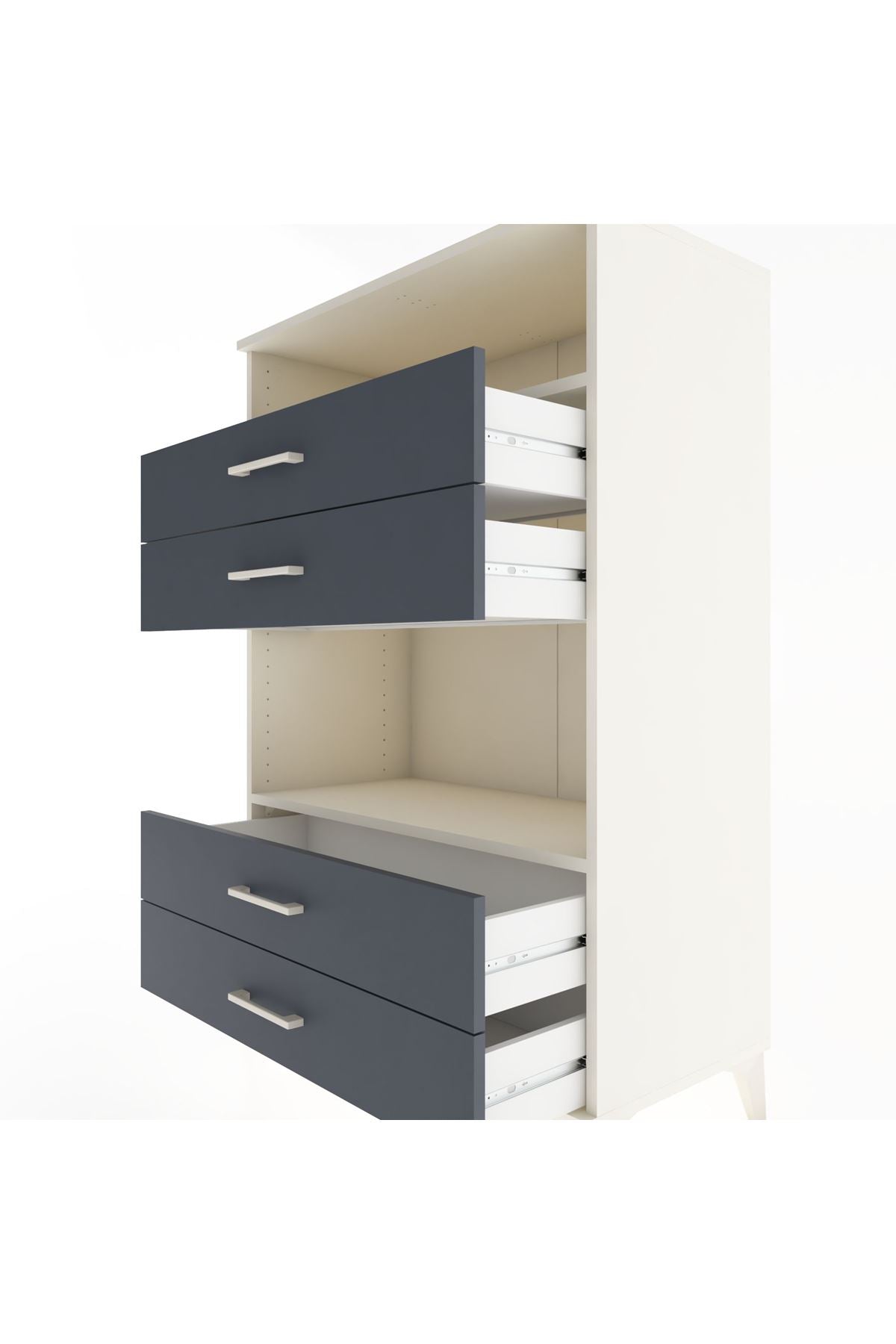 Hyperion Dolap 2 Raflı 4 Çekmeceli 88x44x134 - S51M130V2B