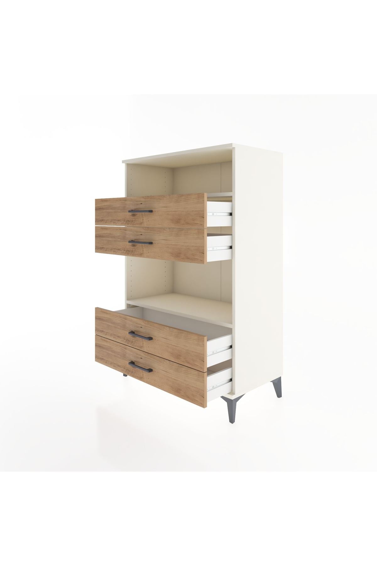 Hyperion Dolap 2 Raflı 4 Çekmeceli 88x44x134 - S51M130V3B