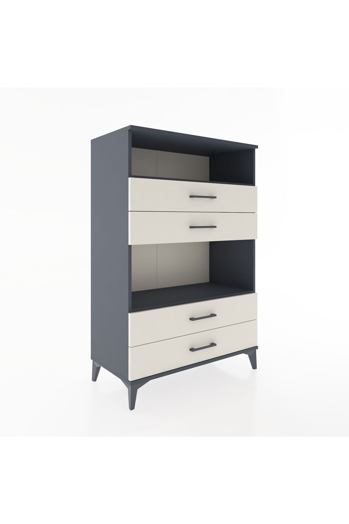 Hyperion Dolap 2 Raflı 4 Çekmeceli 88x44x134 - S51M130V4B