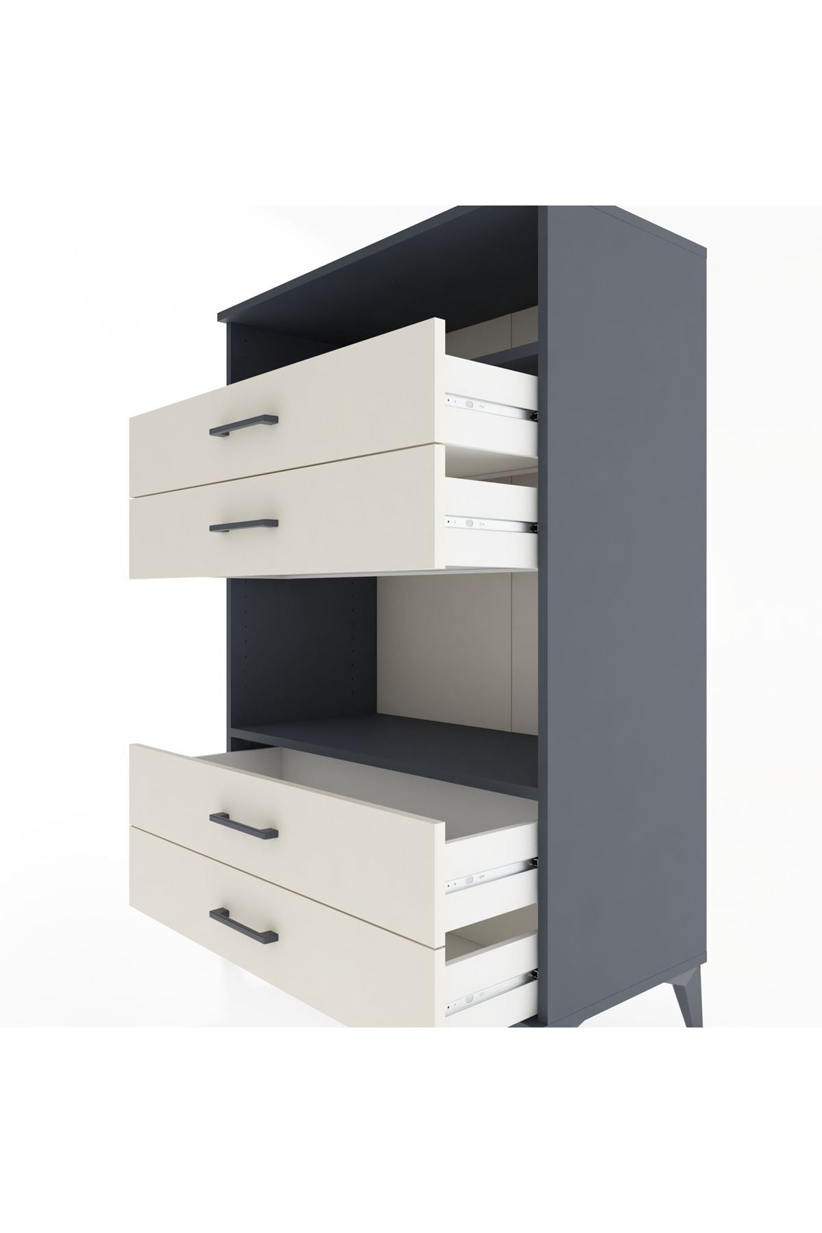 Hyperion Dolap 2 Raflı 4 Çekmeceli 88x44x134 - S51M130V4B