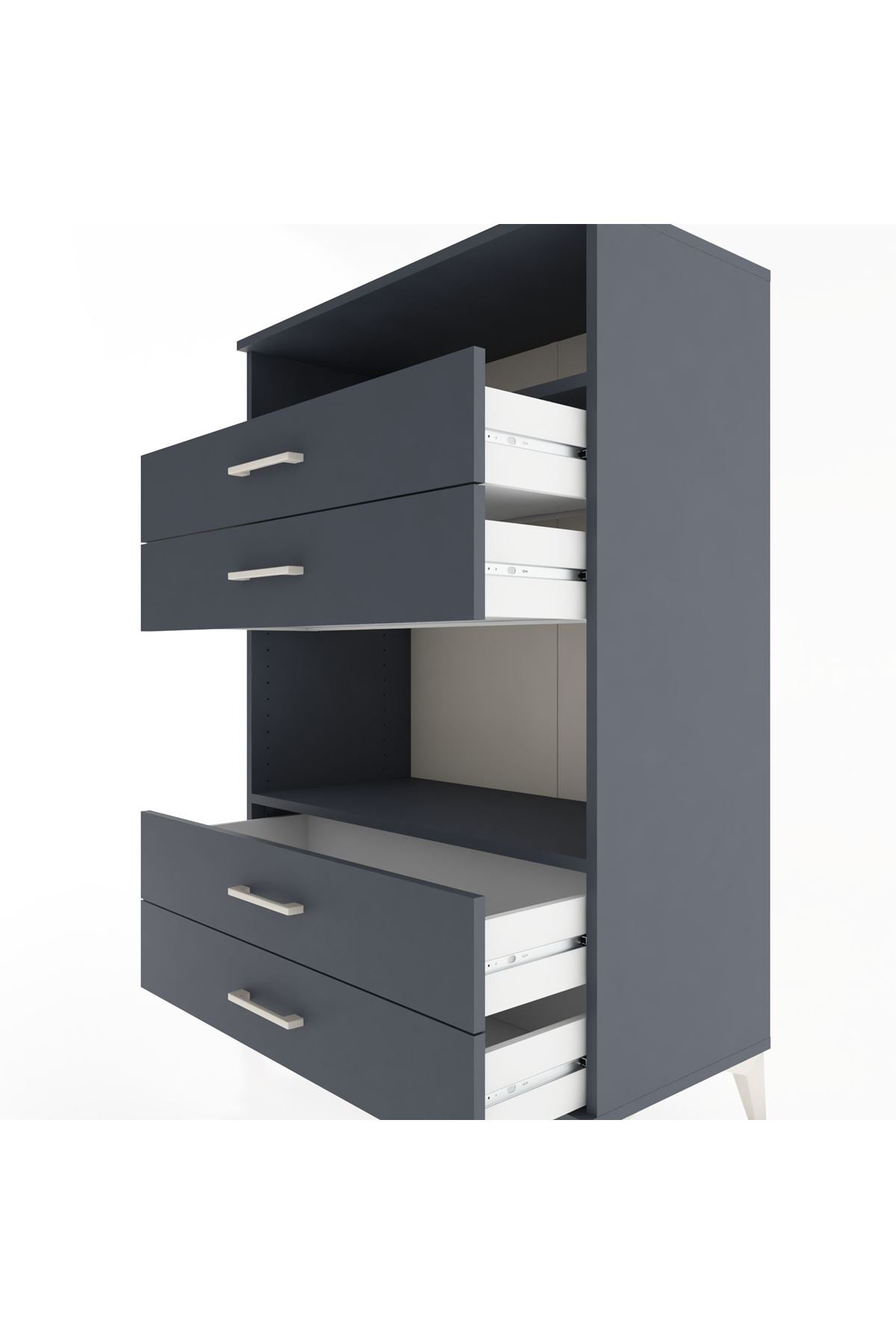 Hyperion Dolap 2 Raflı 4 Çekmeceli 88x44x134 - S51M130V5B