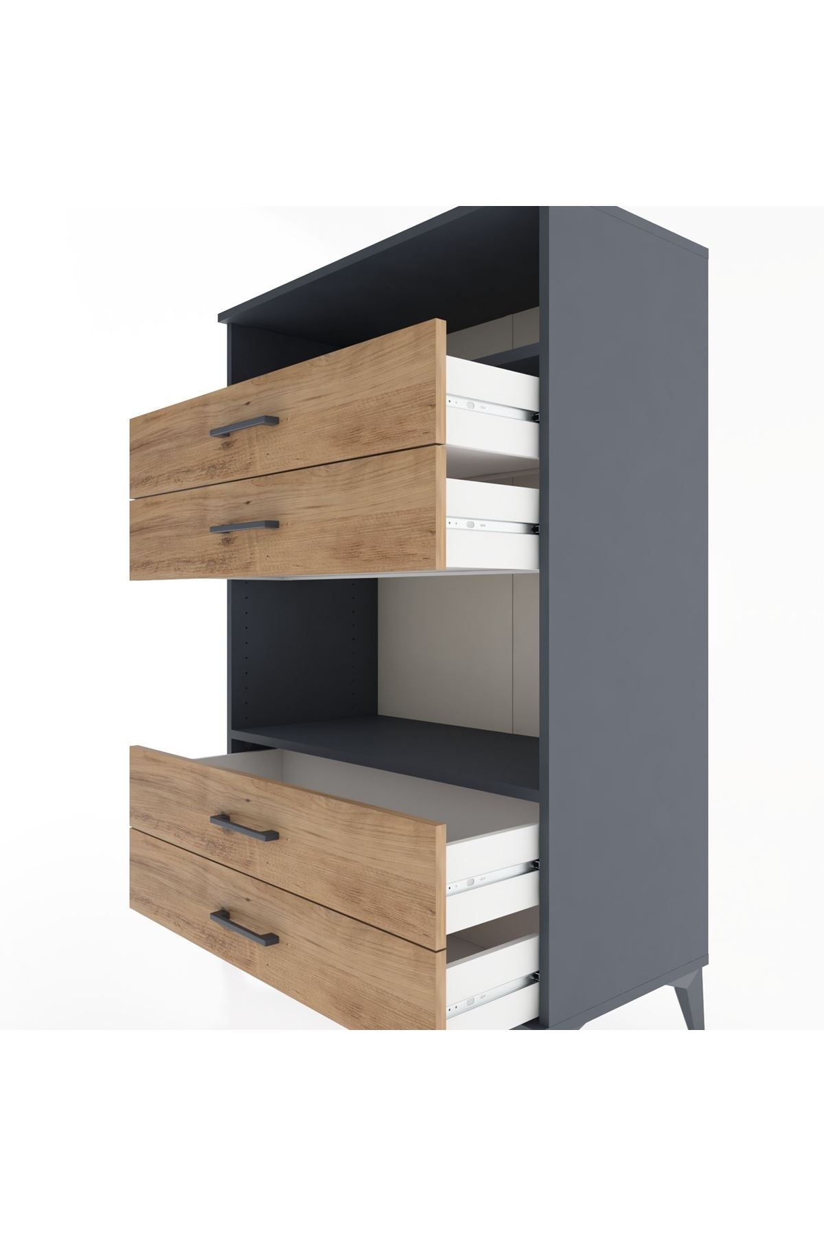 Hyperion Dolap 2 Raflı 4 Çekmeceli 88x44x134 - S51M130V6B