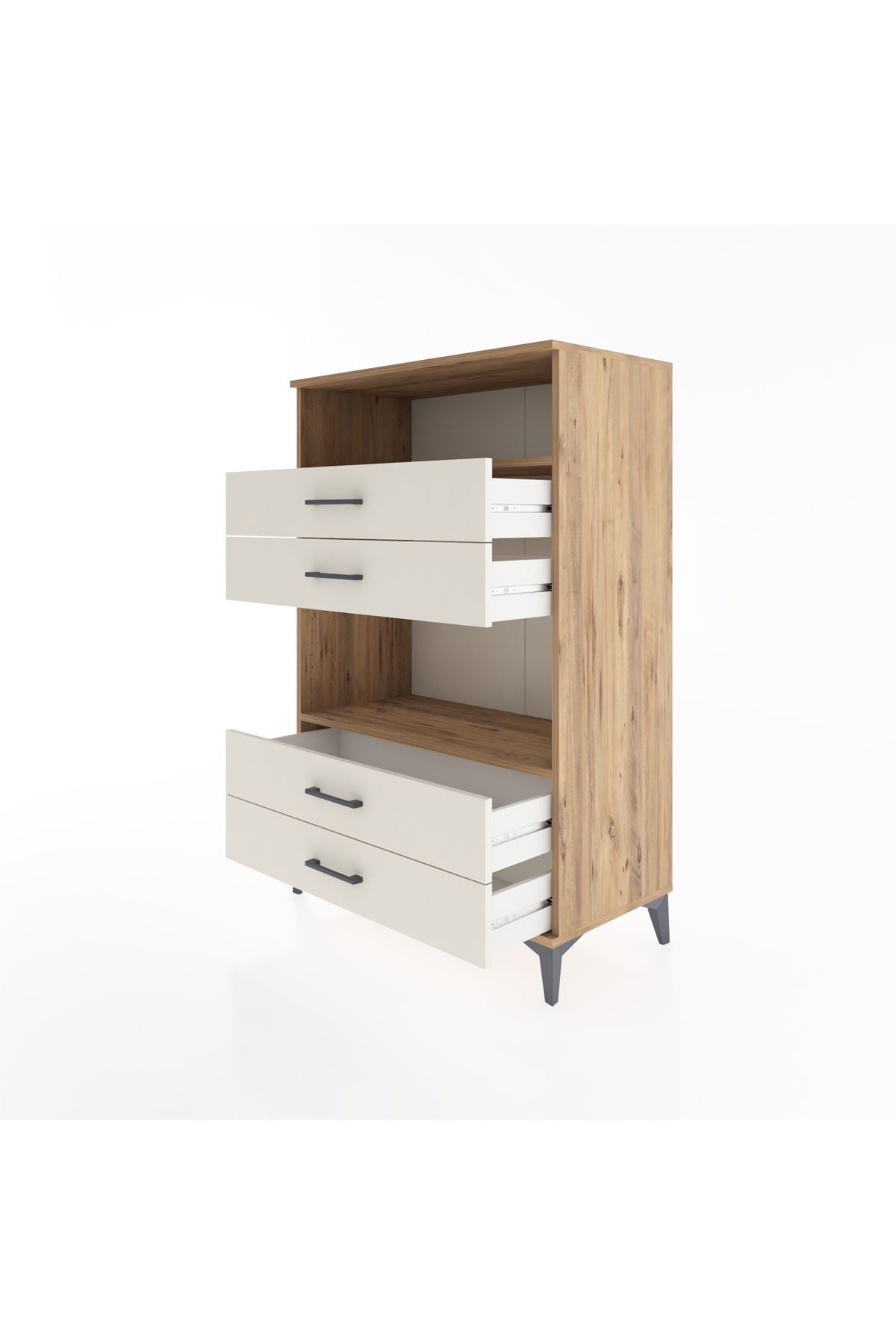 Hyperion Dolap 2 Raflı 4 Çekmeceli 88x44x134 - S51M130V7B