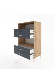 Hyperion Dolap 2 Raflı 4 Çekmeceli 88x44x134 - S51M130V8B