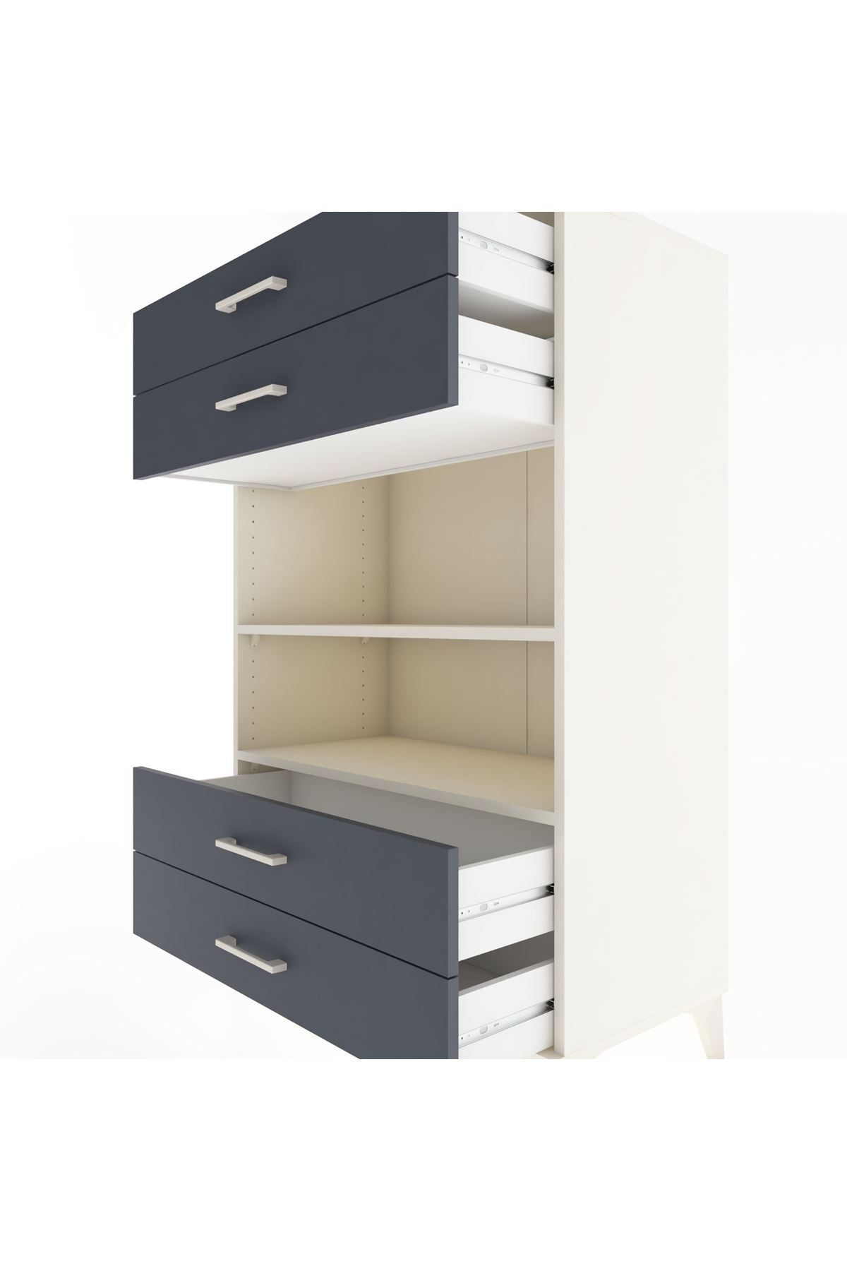 Hyperion Dolap 2 Raflı 4 Çekmeceli 88x44x134 - S51M131V2B