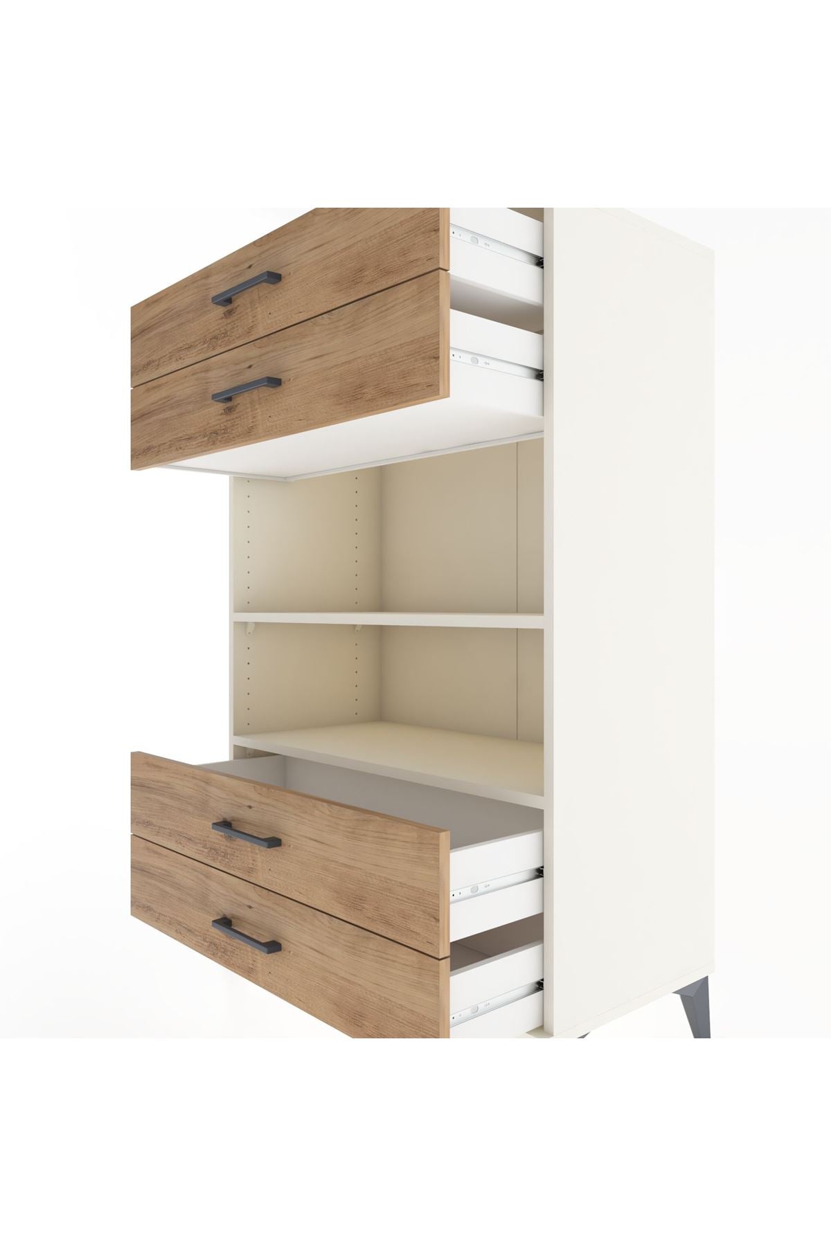 Hyperion Dolap 2 Raflı 4 Çekmeceli 88x44x134 - S51M131V3B