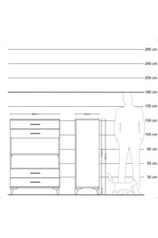 Hyperion Dolap 2 Raflı 4 Çekmeceli 88x44x134 - S51M131V3B