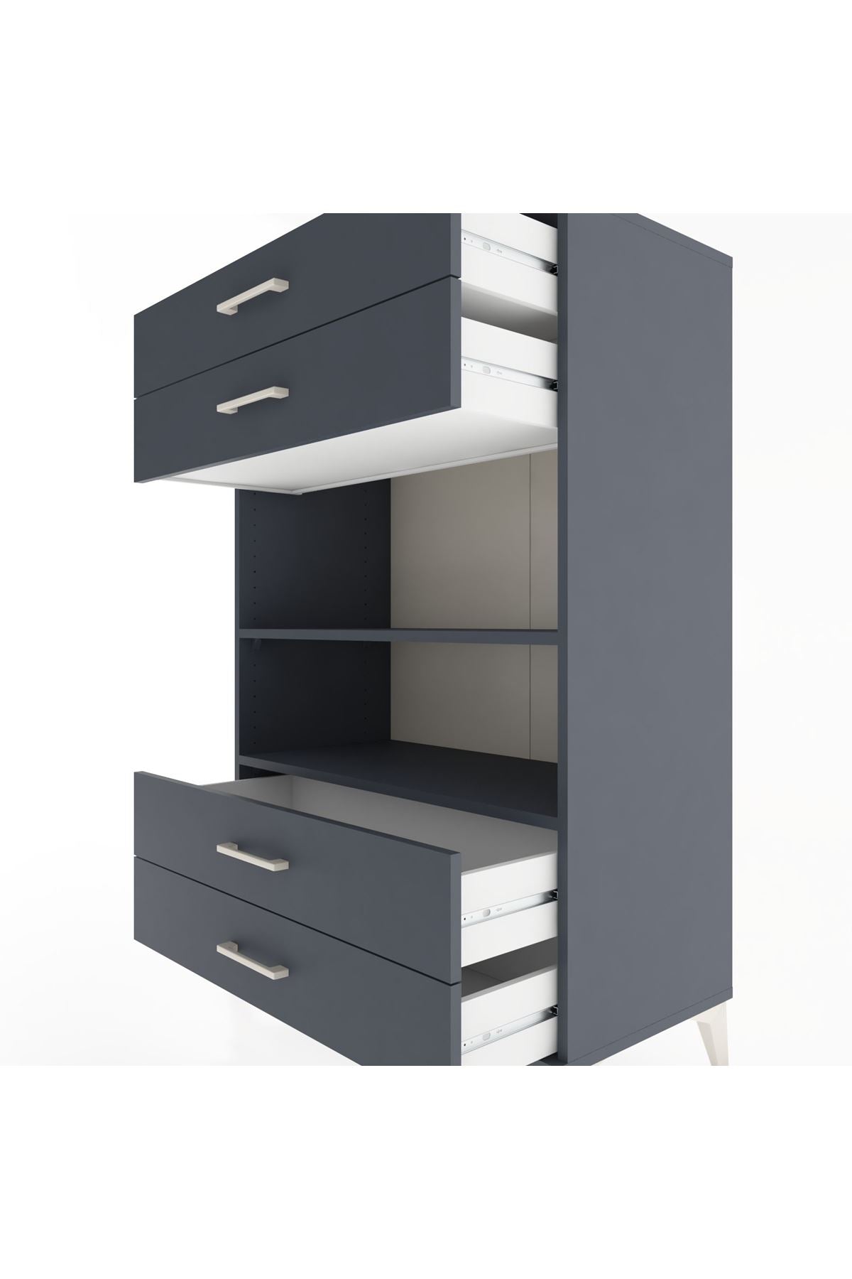 Hyperion Dolap 2 Raflı 4 Çekmeceli 88x44x134 - S51M131V5B