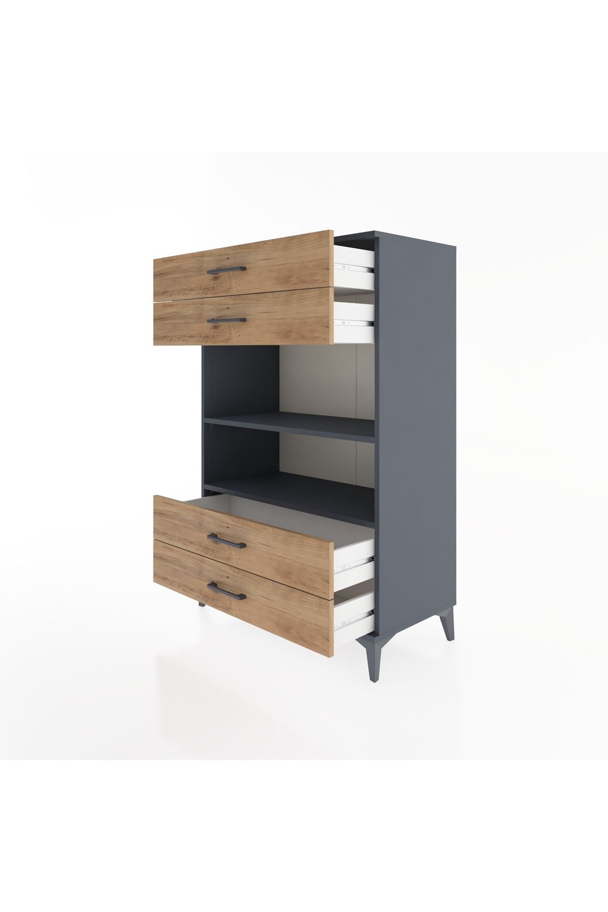 Hyperion Dolap 2 Raflı 4 Çekmeceli 88x44x134 - S51M131V6B