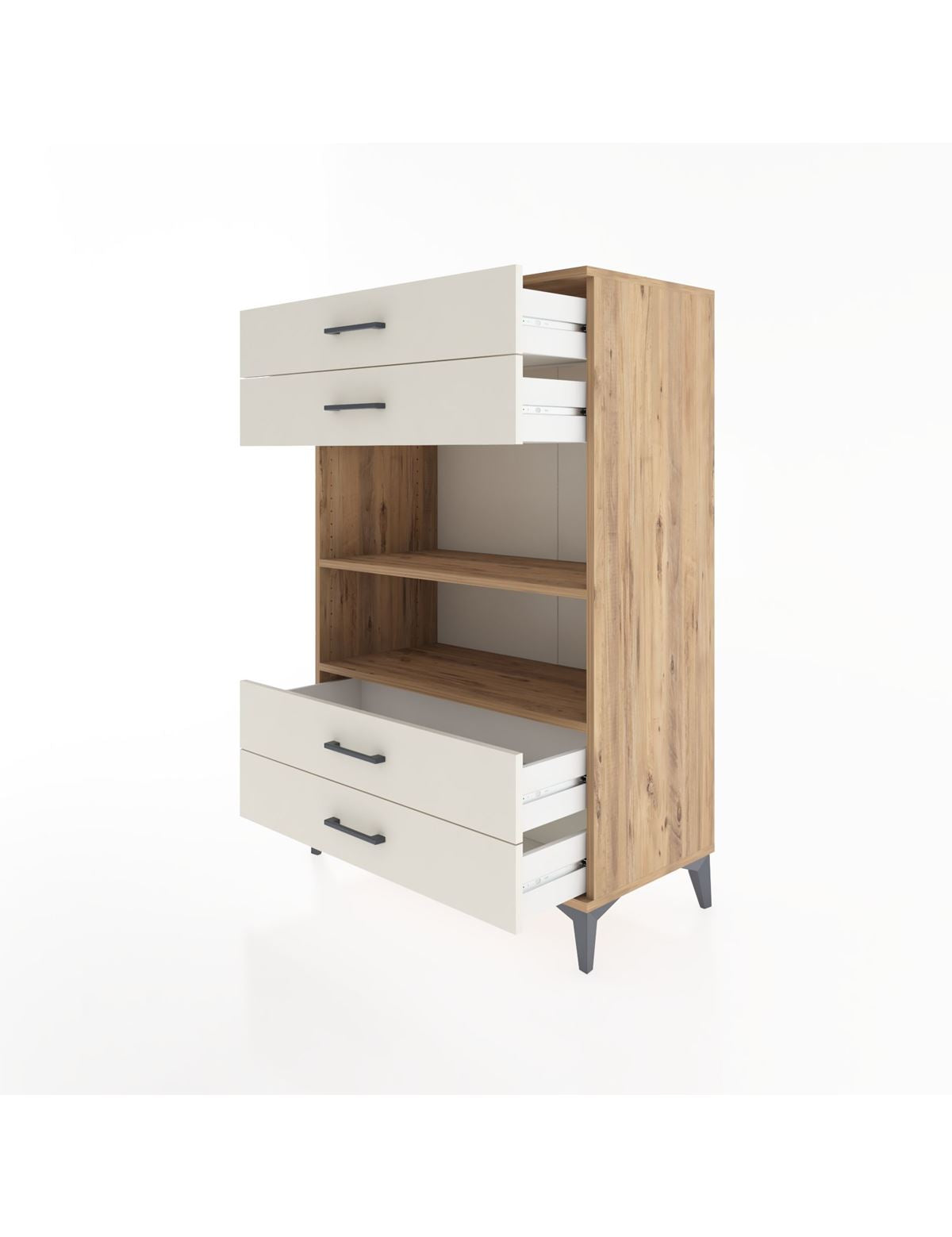 Hyperion Dolap 2 Raflı 4 Çekmeceli 88x44x134 - S51M131V7B
