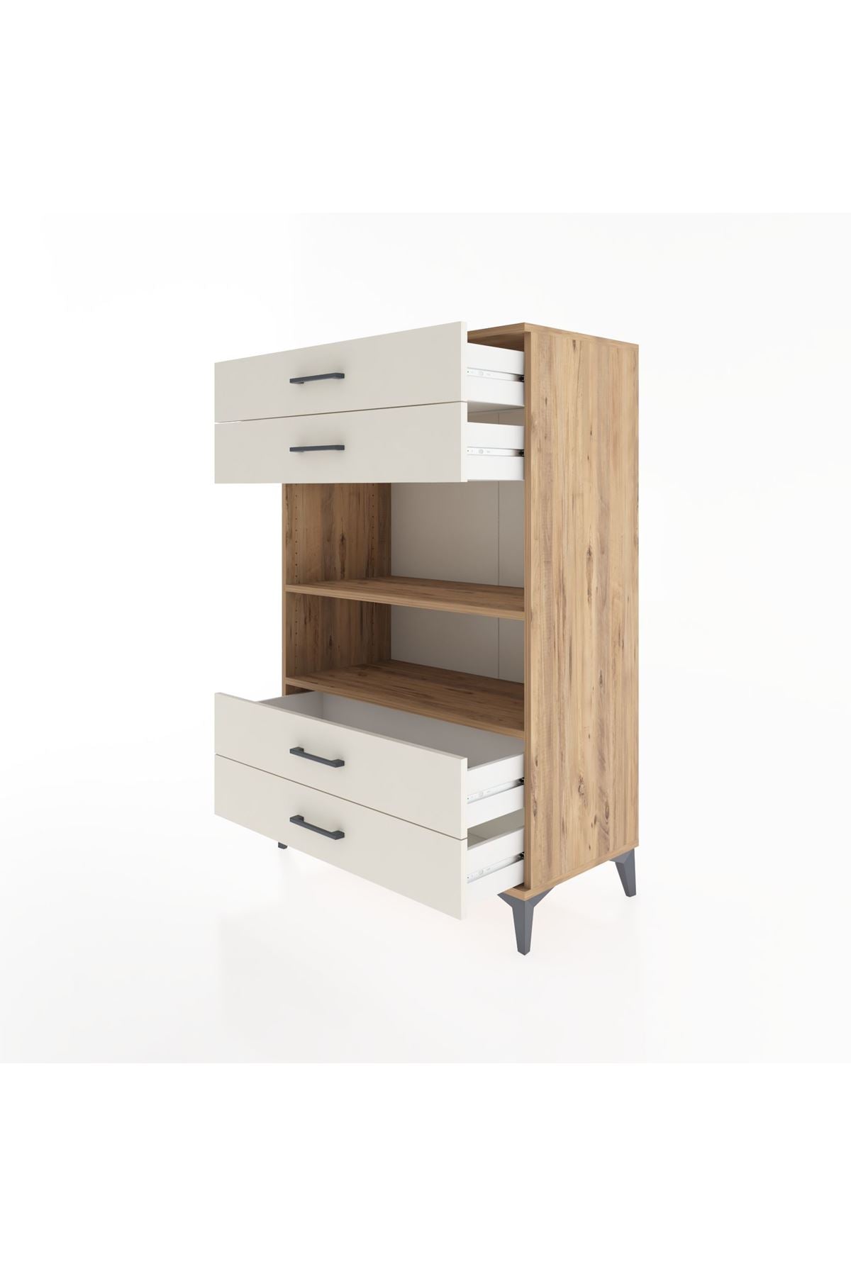 Hyperion Dolap 2 Raflı 4 Çekmeceli 88x44x134 - S51M131V7B