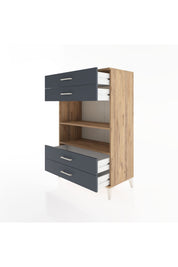 Hyperion Dolap 2 Raflı 4 Çekmeceli 88x44x134 - S51M131V8B