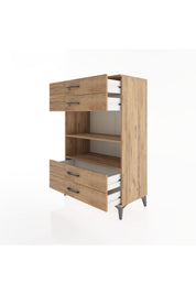 Hyperion Dolap 2 Raflı 4 Çekmeceli 88x44x134 - S51M131V9B