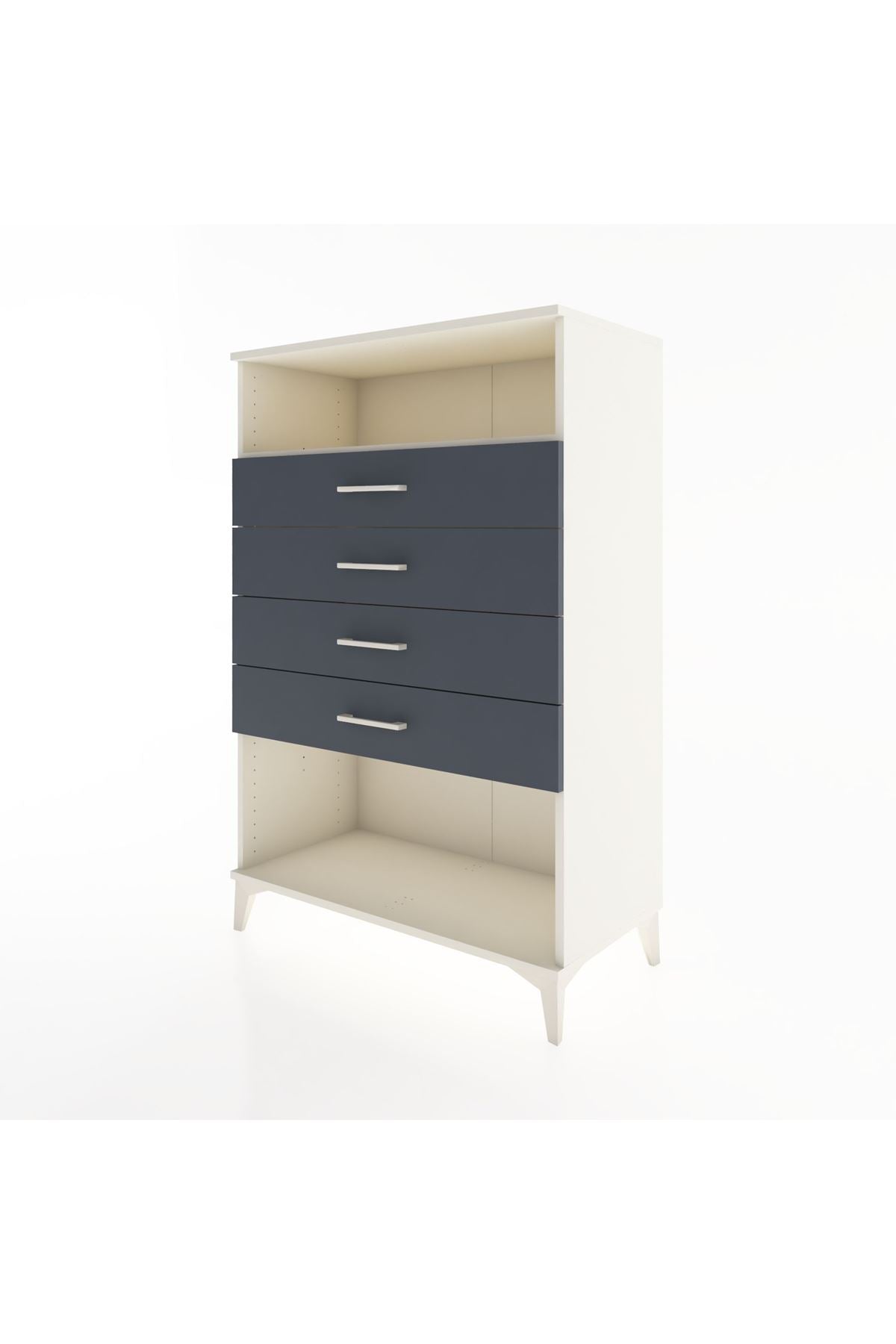 Hyperion Dolap Tek Raflı 4 Çekmeceli 88x44x134 - S51M132V2B