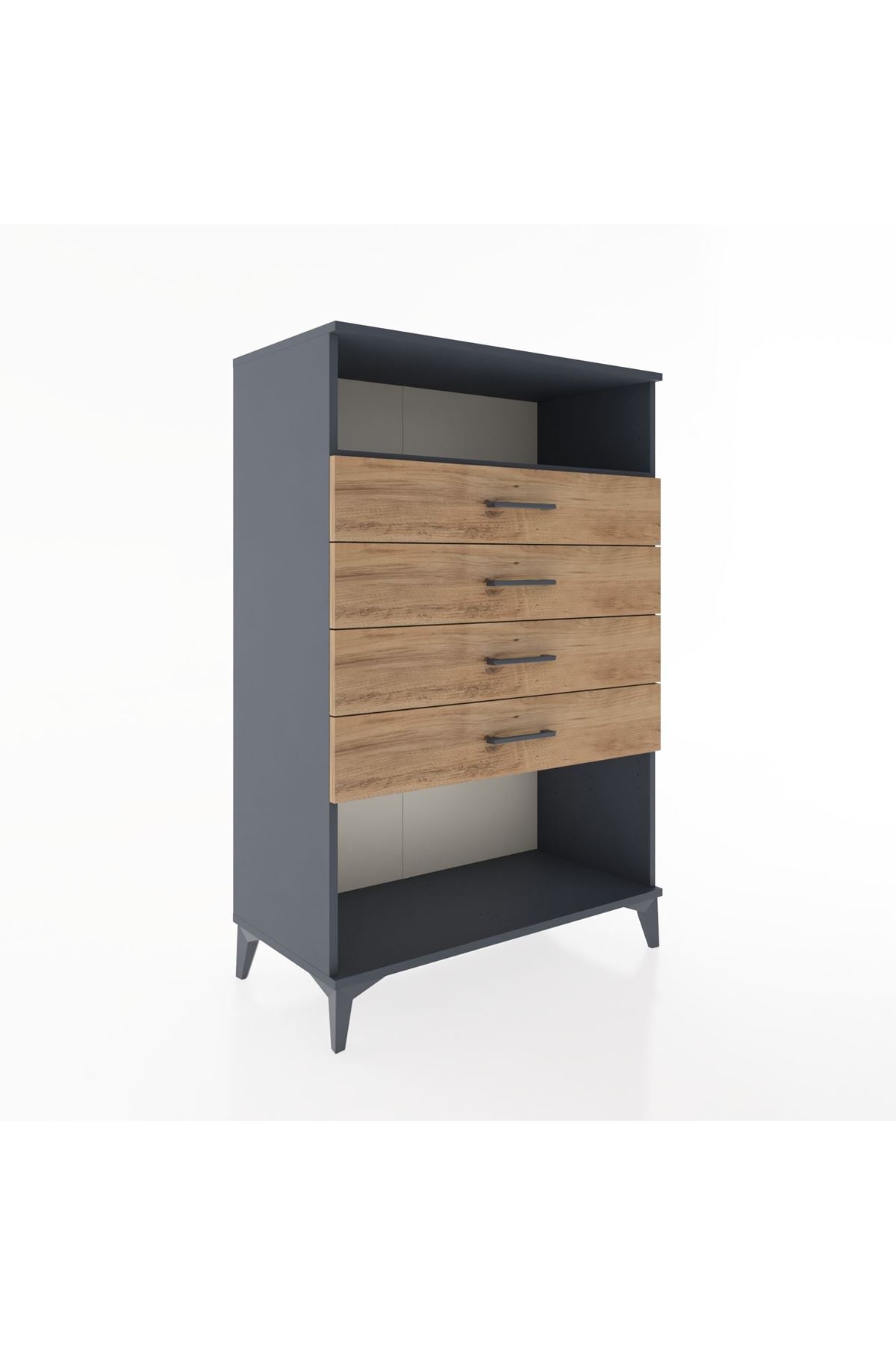 Hyperion Dolap Tek Raflı 4 Çekmeceli 88x44x134 - S51M132V6B