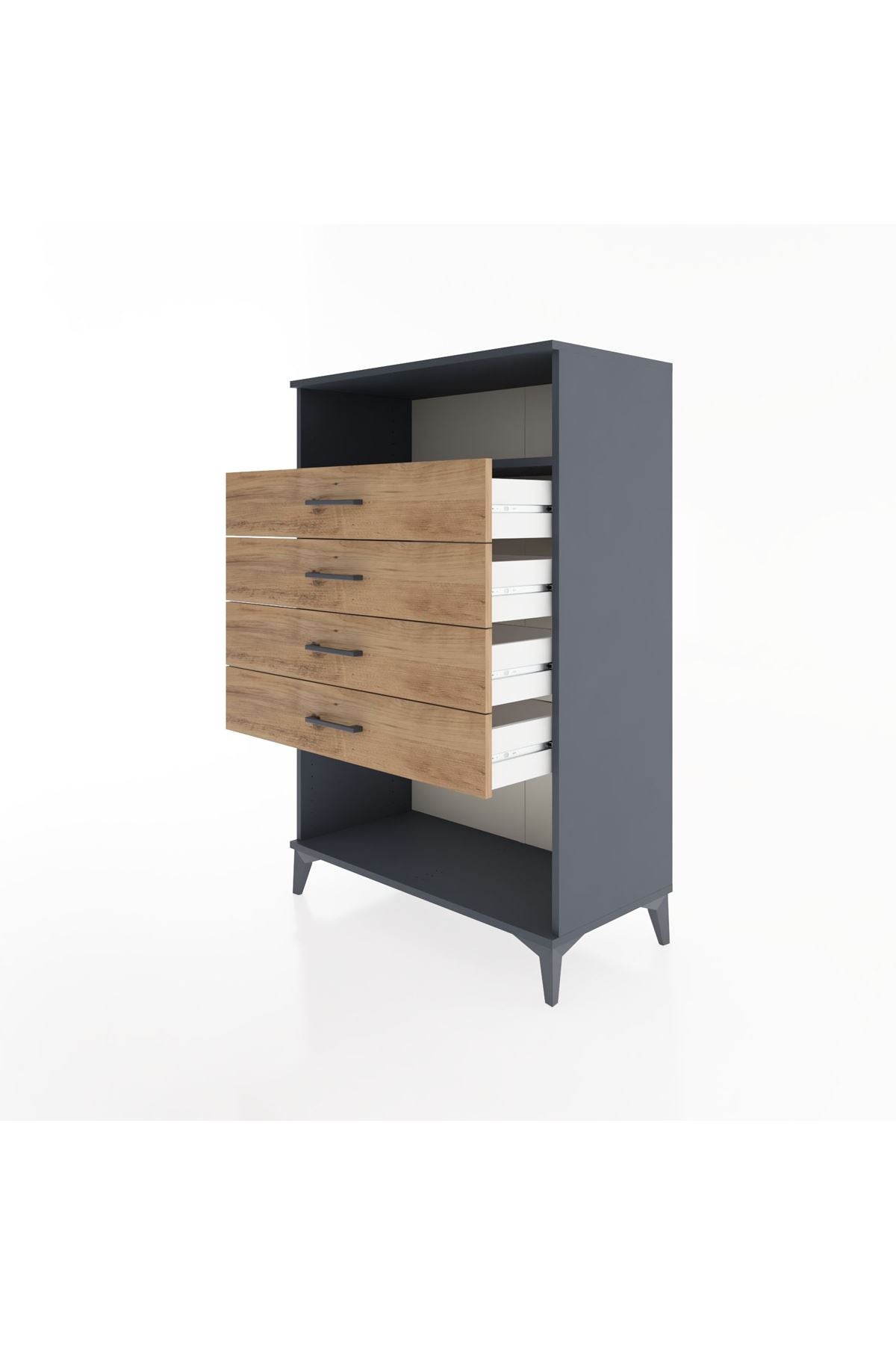 Hyperion Dolap Tek Raflı 4 Çekmeceli 88x44x134 - S51M132V6B