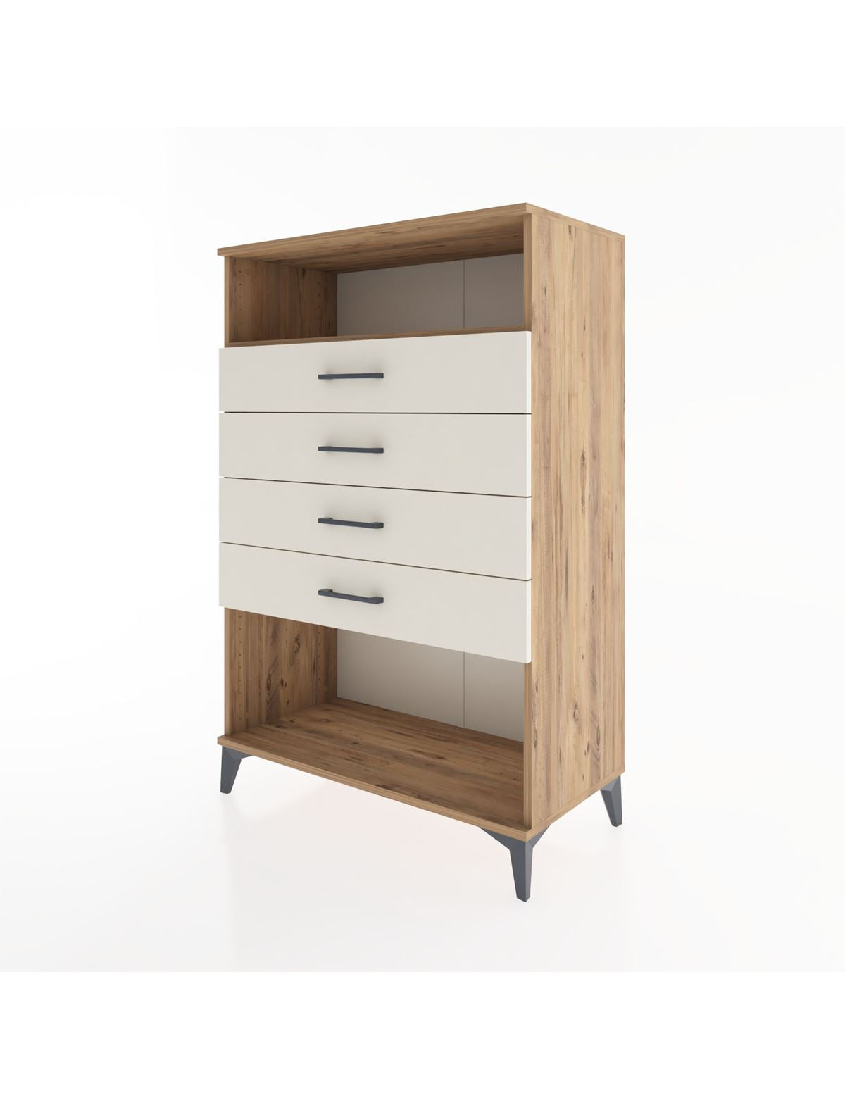 Hyperion Dolap Tek Raflı 4 Çekmeceli 88x44x134 - S51M132V7B