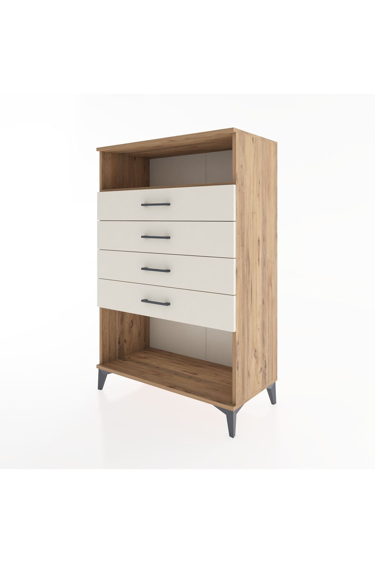 Hyperion Dolap Tek Raflı 4 Çekmeceli 88x44x134 - S51M132V7B