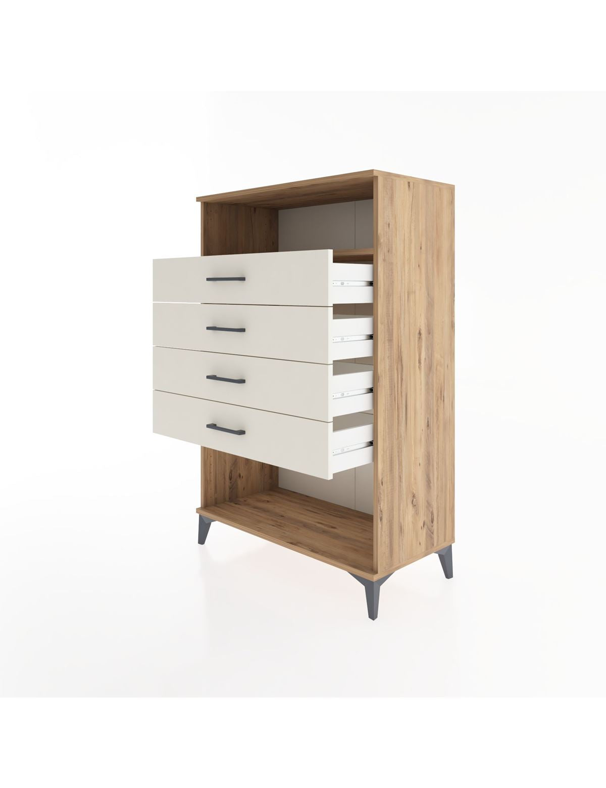 Hyperion Dolap Tek Raflı 4 Çekmeceli 88x44x134 - S51M132V7B