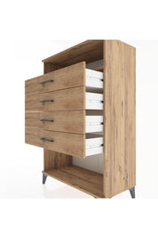 Hyperion Dolap Tek Raflı 4 Çekmeceli 88x44x134 - S51M132V9B
