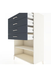 Hyperion Dolap Tek Raflı 4 Çekmeceli 88x44x134 - S51M133V2B