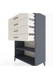 Hyperion Dolap Tek Raflı 4 Çekmeceli 88x44x134 - S51M133V4B