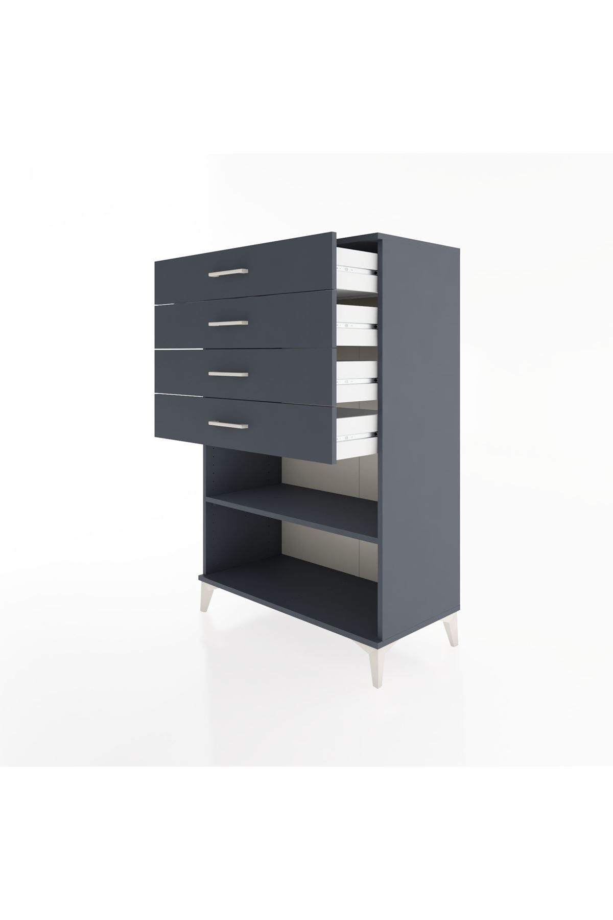 Hyperion Dolap Tek Raflı 4 Çekmeceli 88x44x134 - S51M133V5B