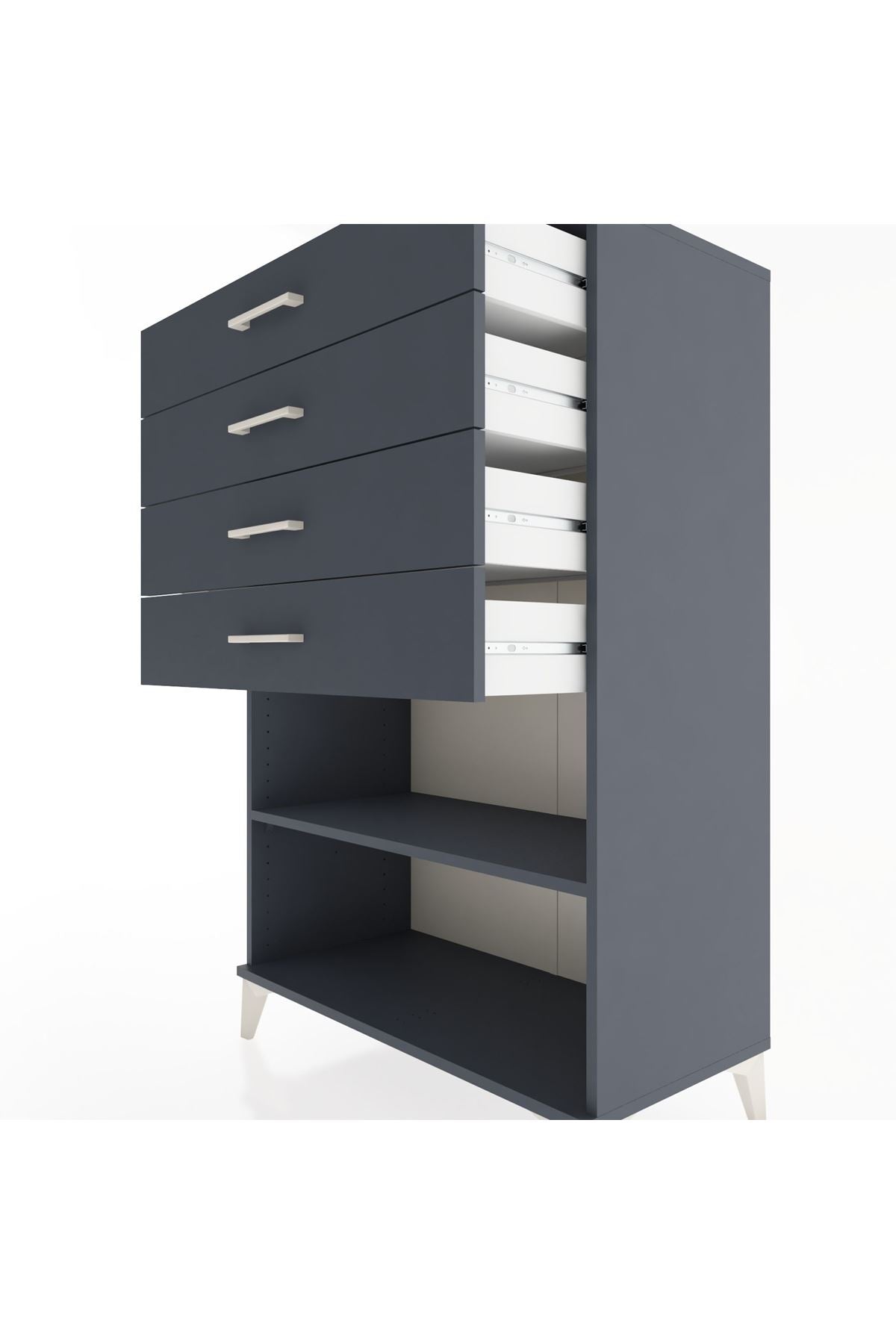 Hyperion Dolap Tek Raflı 4 Çekmeceli 88x44x134 - S51M133V5B