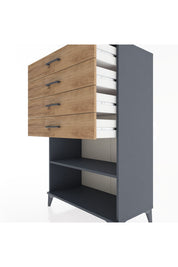 Hyperion Dolap Tek Raflı 4 Çekmeceli 88x44x134 - S51M133V6B
