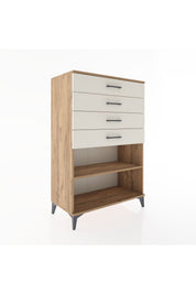 Hyperion Dolap Tek Raflı 4 Çekmeceli 88x44x134 - S51M133V7B