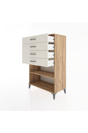 Hyperion Dolap Tek Raflı 4 Çekmeceli 88x44x134 - S51M133V7B