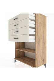 Hyperion Dolap Tek Raflı 4 Çekmeceli 88x44x134 - S51M133V7B