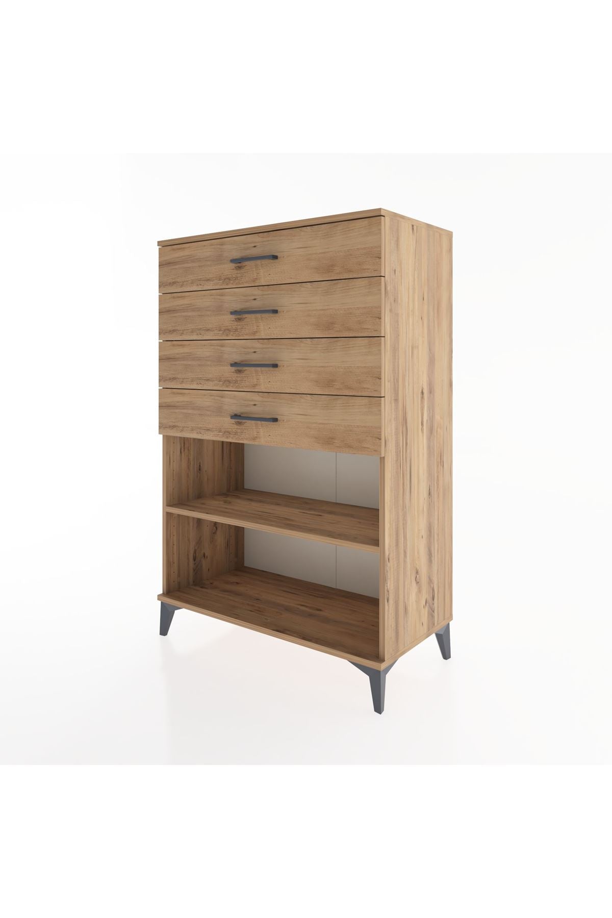 Hyperion Dolap Tek Raflı 4 Çekmeceli 88x44x134 - S51M133V9B