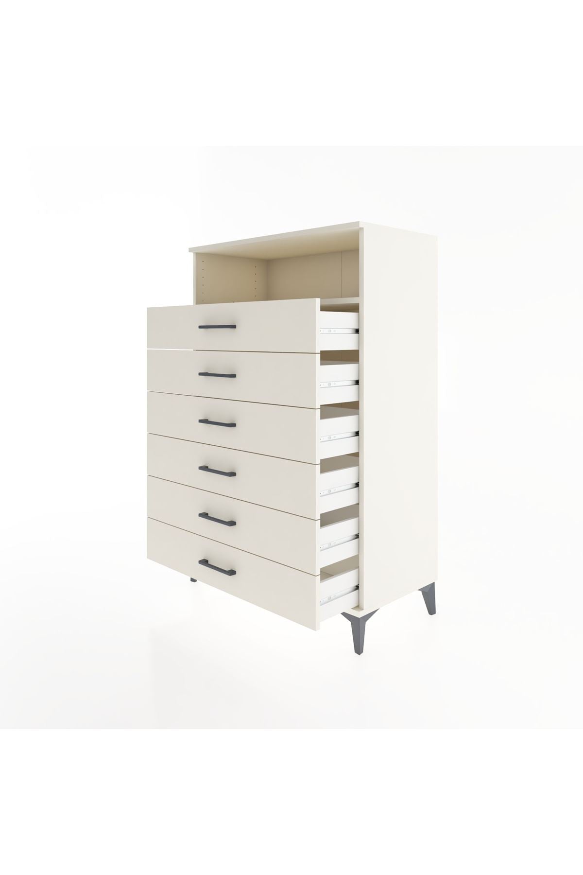 Hyperion Dolap Tek Raflı 6 Çekmeceli 88x44x134 - S51M134V1B