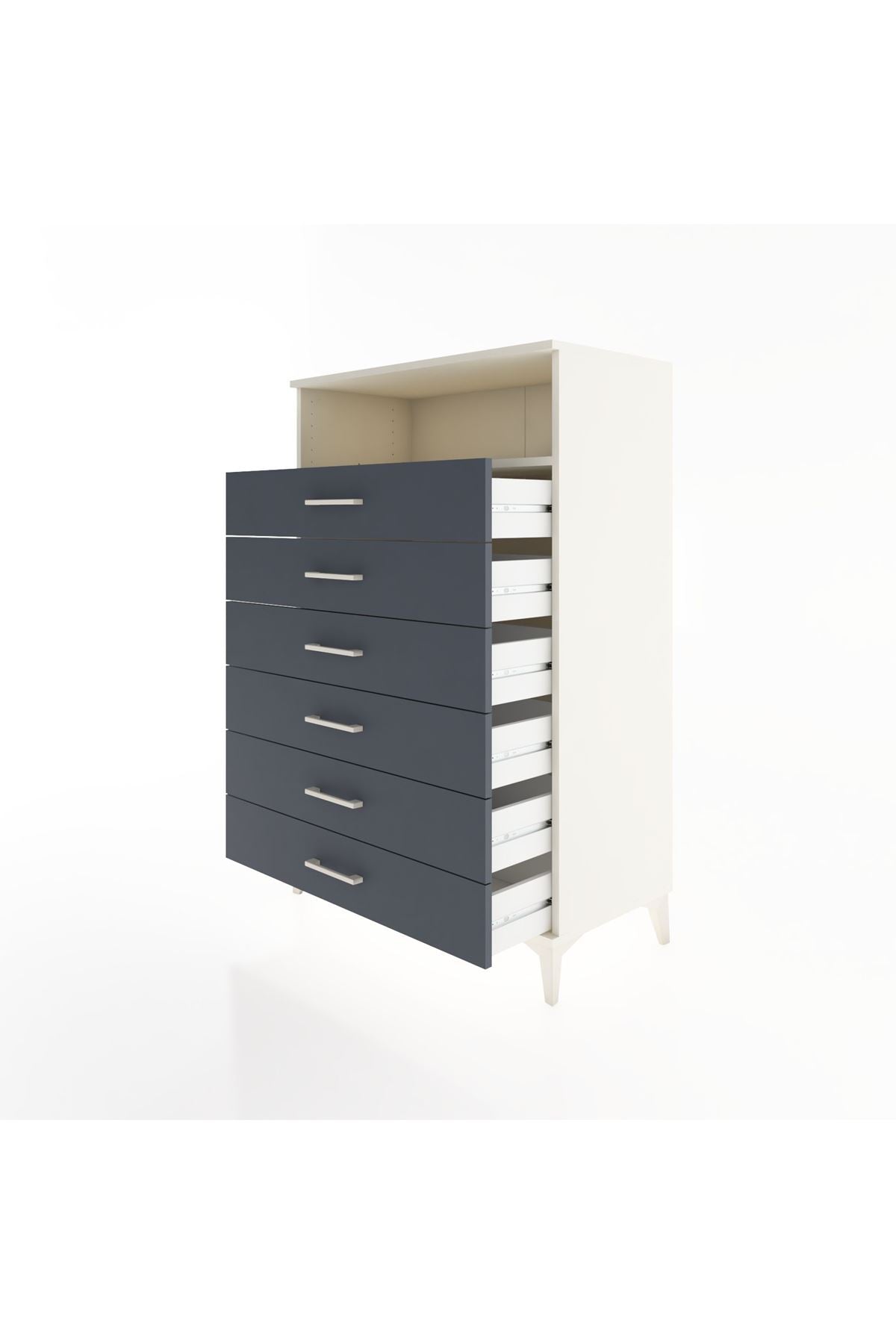 Hyperion Dolap Tek Raflı 6 Çekmeceli 88x44x134 - S51M134V2B