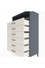 Hyperion Dolap Tek Raflı 6 Çekmeceli 88x44x134 - S51M134V4B