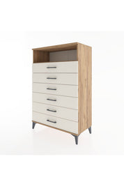 Hyperion Dolap Tek Raflı 6 Çekmeceli 88x44x134 - S51M134V7B