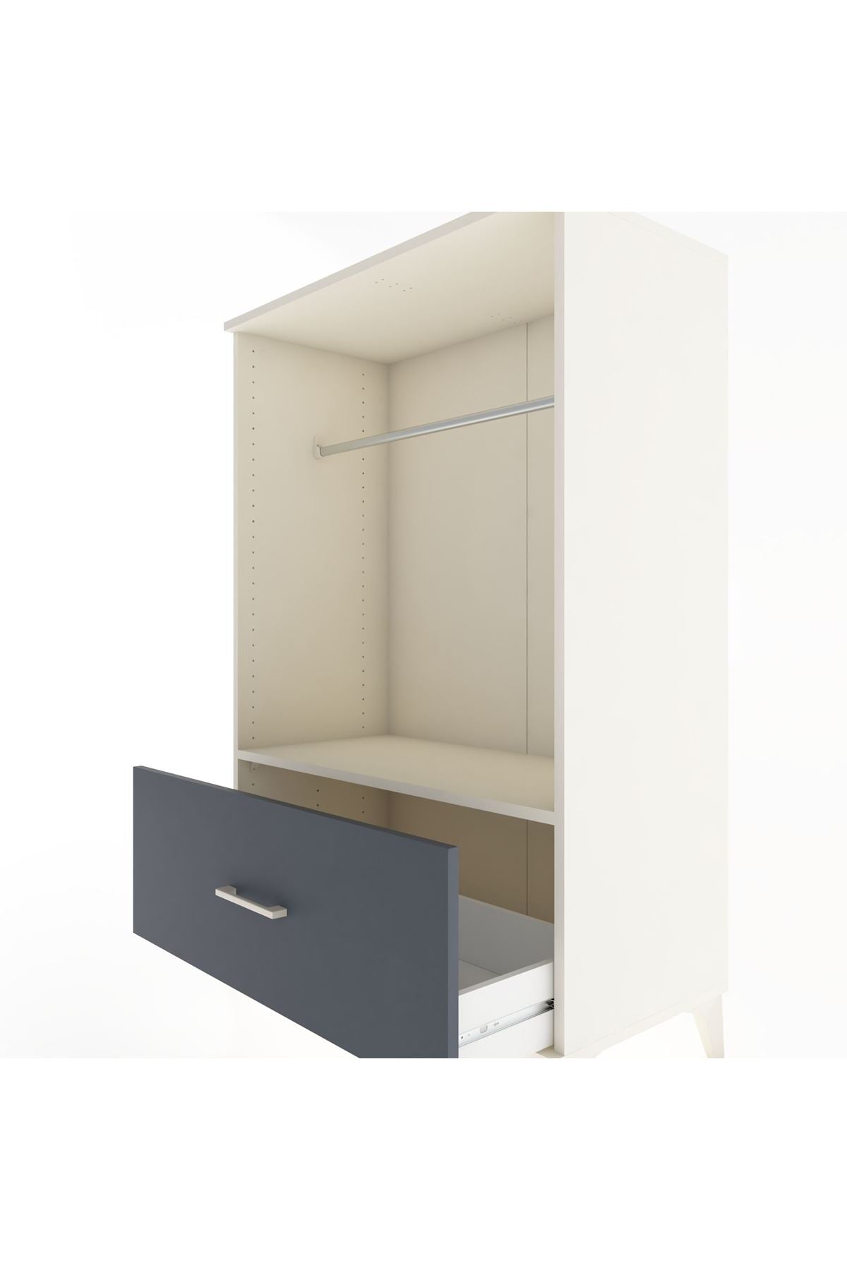 Hyperion Dolap Tek Raflı Tek Çekmeceli Tek Askılı 88x44x134 - S51M139V2B
