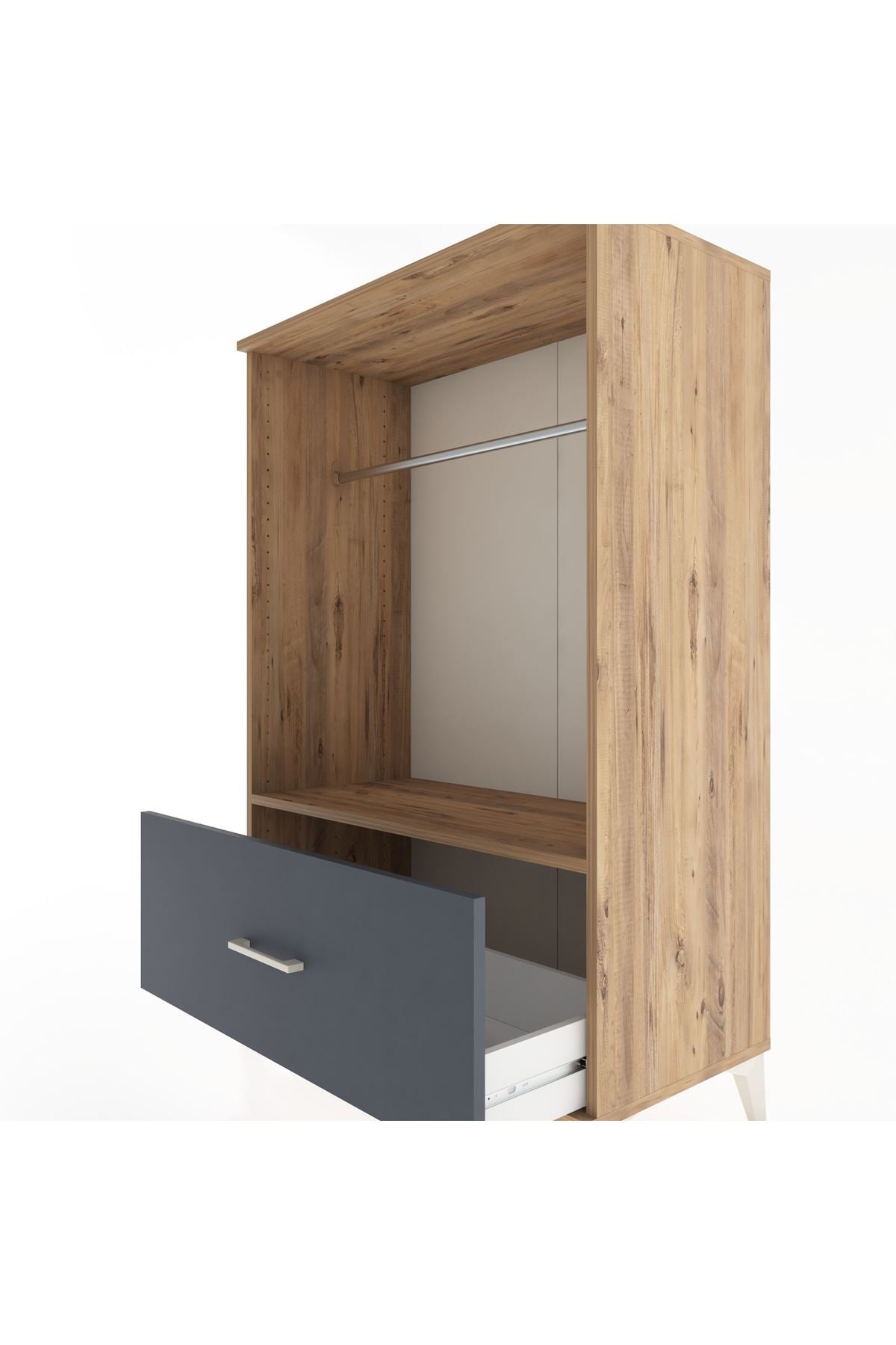 Hyperion Dolap Tek Raflı Tek Çekmeceli Tek Askılı 88x44x134 - S51M139V8B
