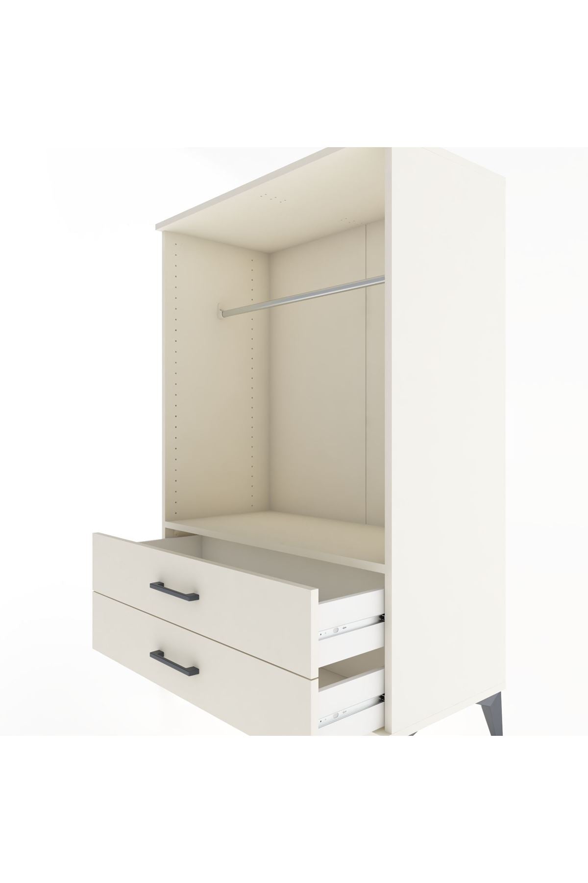 Hyperion Dolap Tek Raflı 2 Çekmeceli Tek Askılı 88x44x134 - S51M140V1B