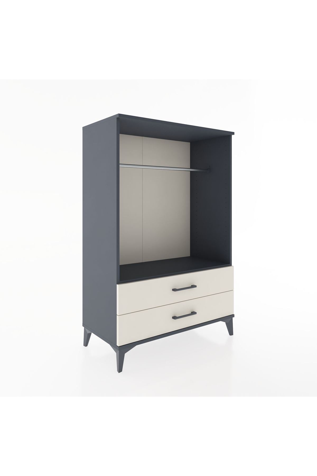 Hyperion Dolap Tek Raflı 2 Çekmeceli Tek Askılı 88x44x134 - S51M140V4B