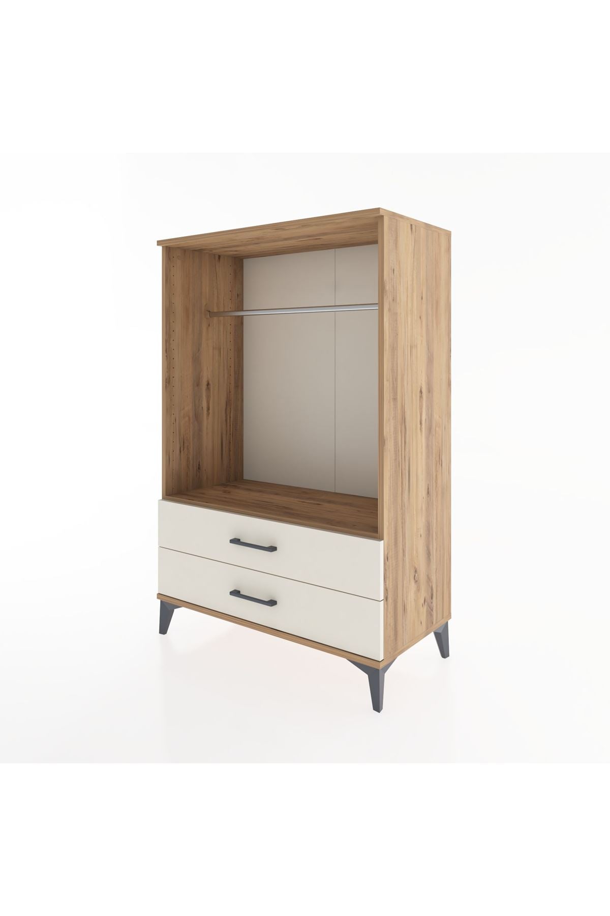 Hyperion Dolap Tek Raflı 2 Çekmeceli Tek Askılı 88x44x134 - S51M140V7B