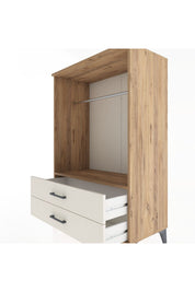 Hyperion Dolap Tek Raflı 2 Çekmeceli Tek Askılı 88x44x134 - S51M140V7B