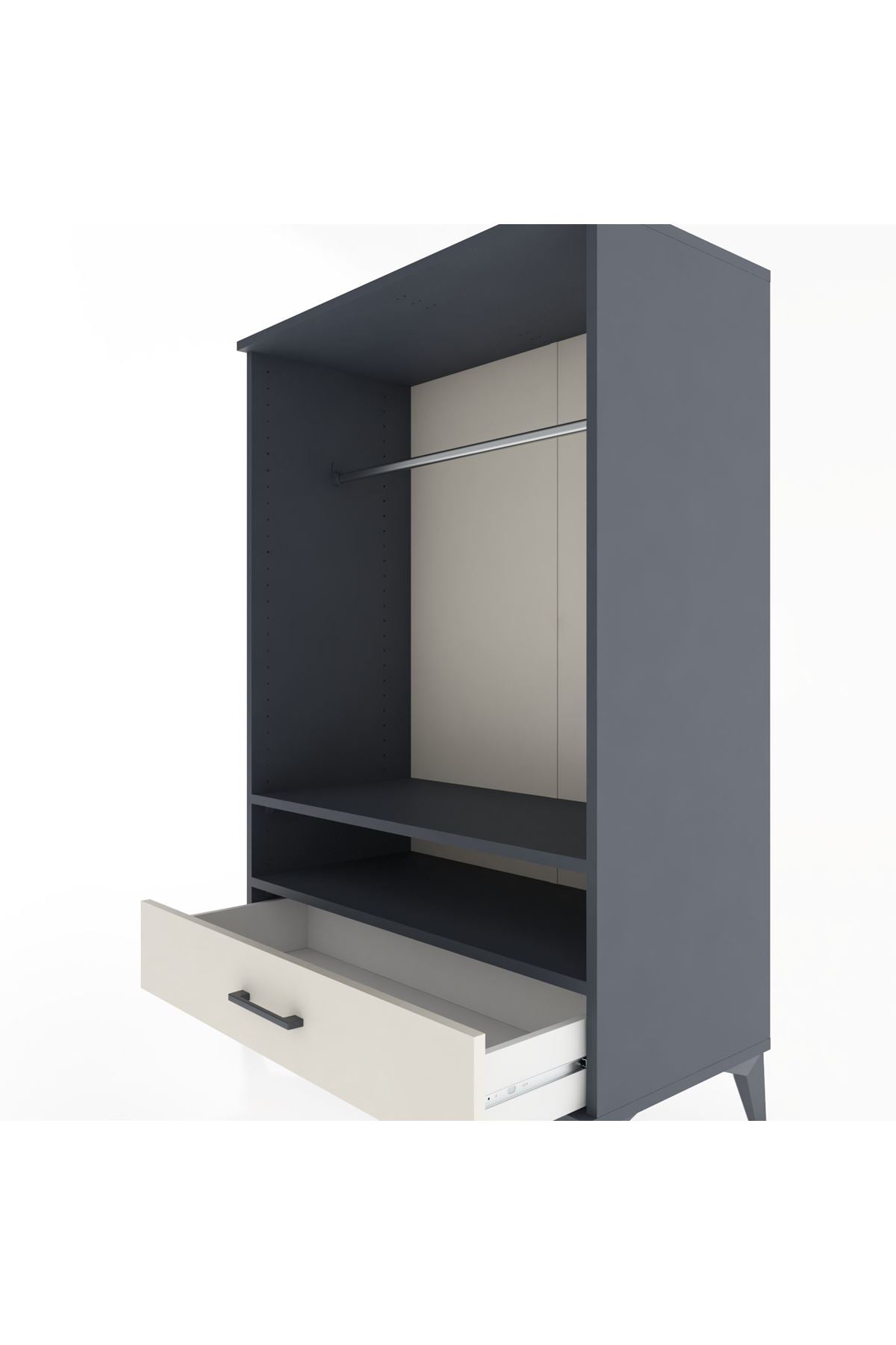 Hyperion Dolap 2 Raflı Tek Çekmeceli Tek Askılı 88x44x134 - S51M141V4B