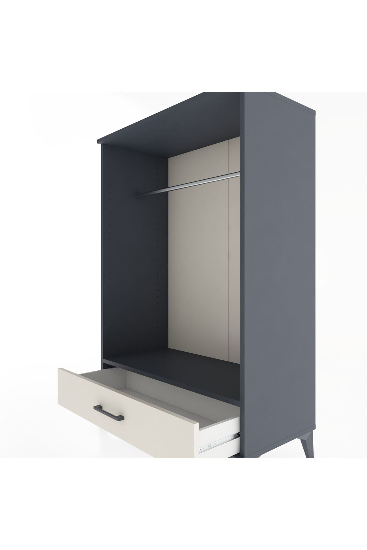 Hyperion Dolap Tek Raflı Tek Çekmeceli Tek Askılı 88x44x134 - S51M142V4B