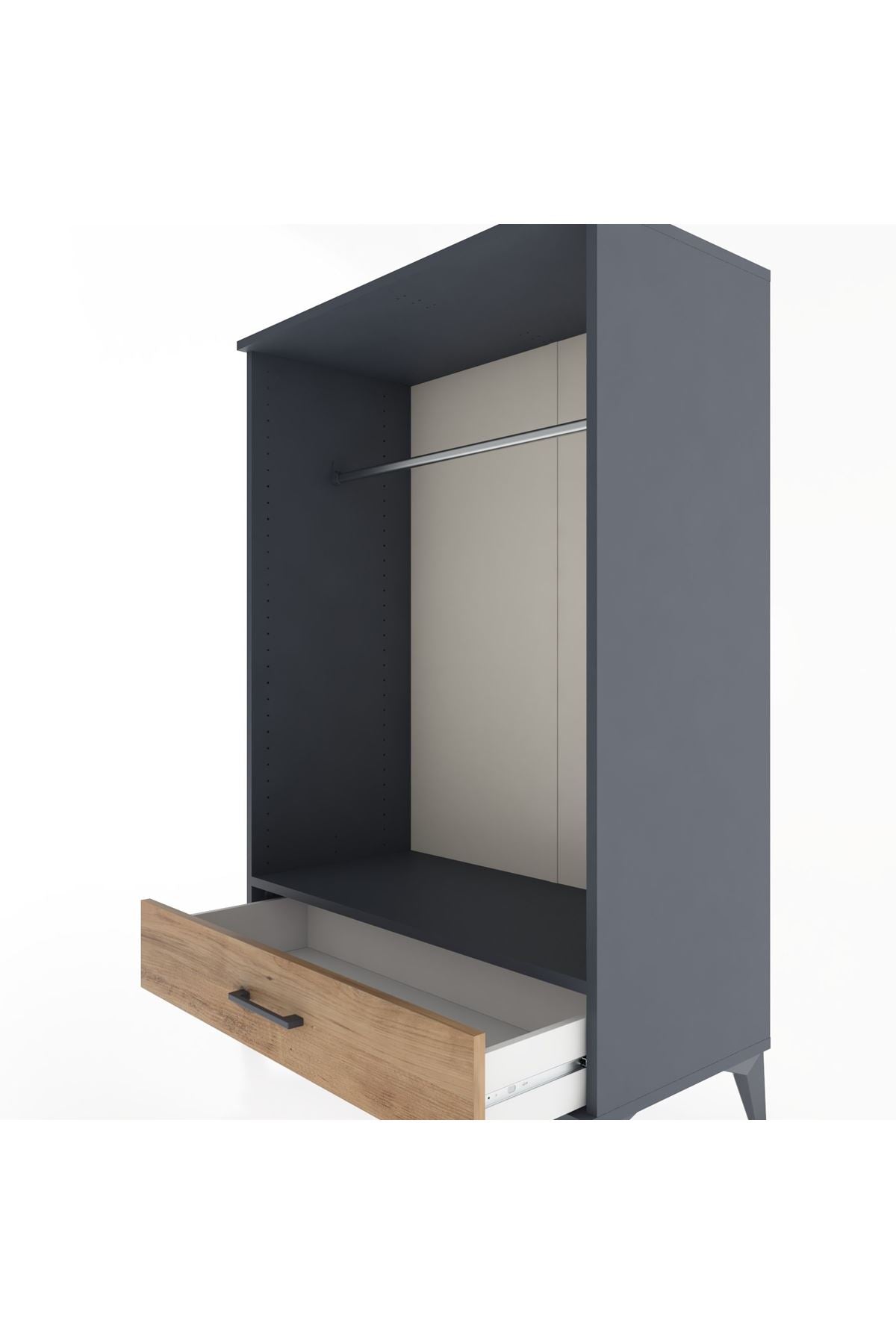 Hyperion Dolap Tek Raflı Tek Çekmeceli Tek Askılı 88x44x134 - S51M142V6B