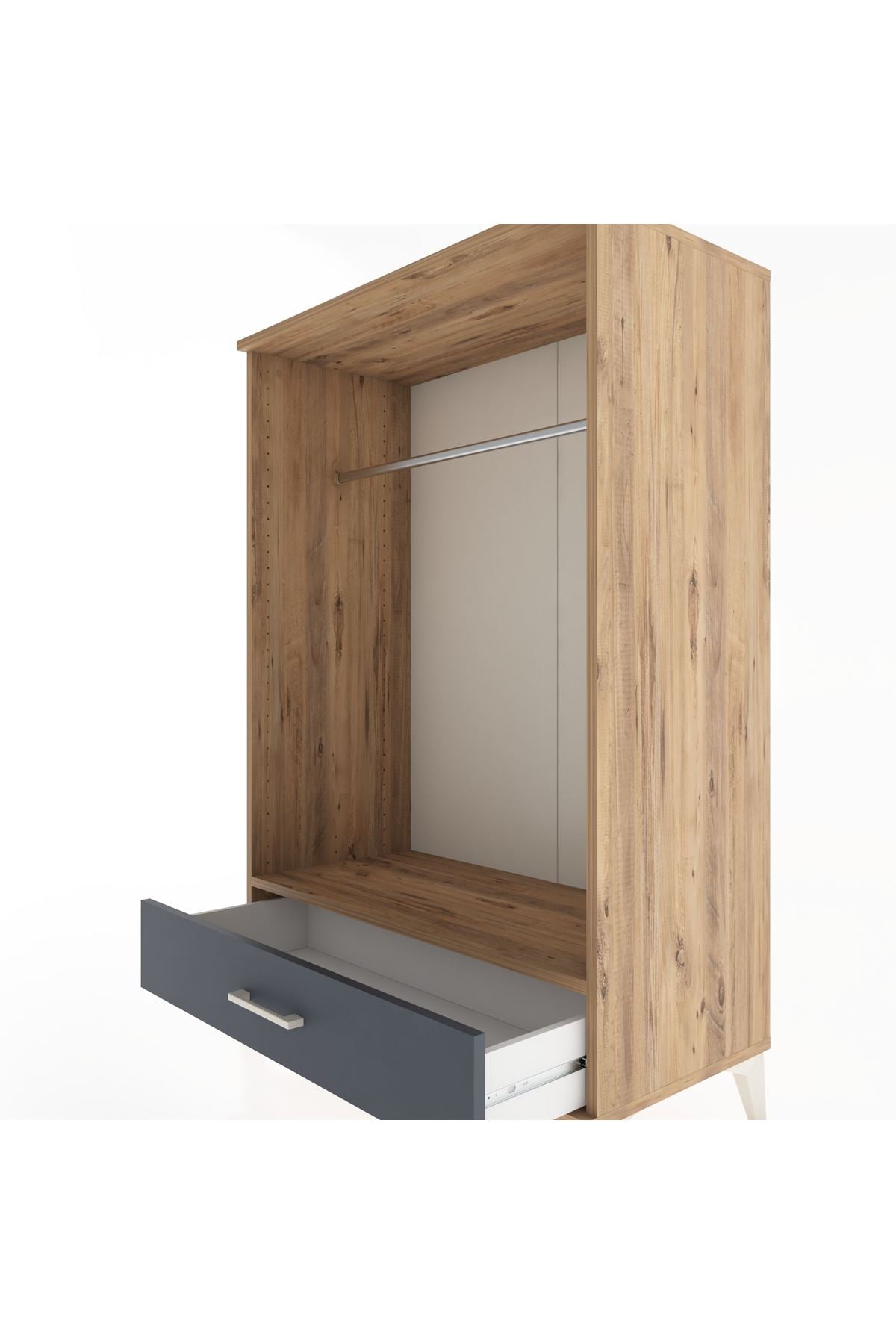 Hyperion Dolap Tek Raflı Tek Çekmeceli Tek Askılı 88x44x134 - S51M142V8B