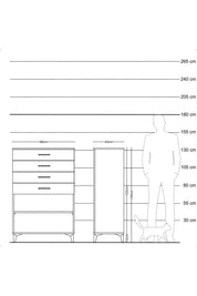 Hyperion Dolap Tek Raflı 4 Çekmeceli 88x44x134 - S51M133V6B