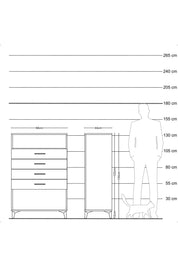 Hyperion Dolap Tek Raflı 4 Çekmeceli 88x44x134 - S51M132V9B