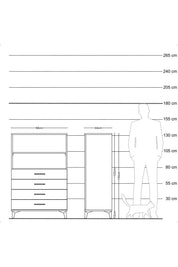 Hyperion Dolap 2 Raflı 4 Çekmeceli 88x44x134 - S51M129V3B